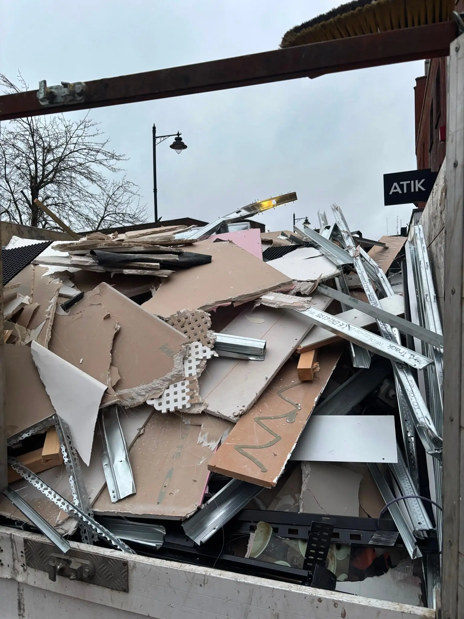 Vehicle loaded with cardboard and bulky waste Clearance vehicle loaded with cardboard and bulky waste for removal.